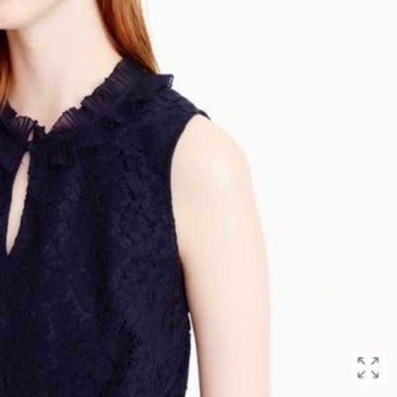 NWT J Crew Ruffle Neck Lace Top - Picture 3 of 6